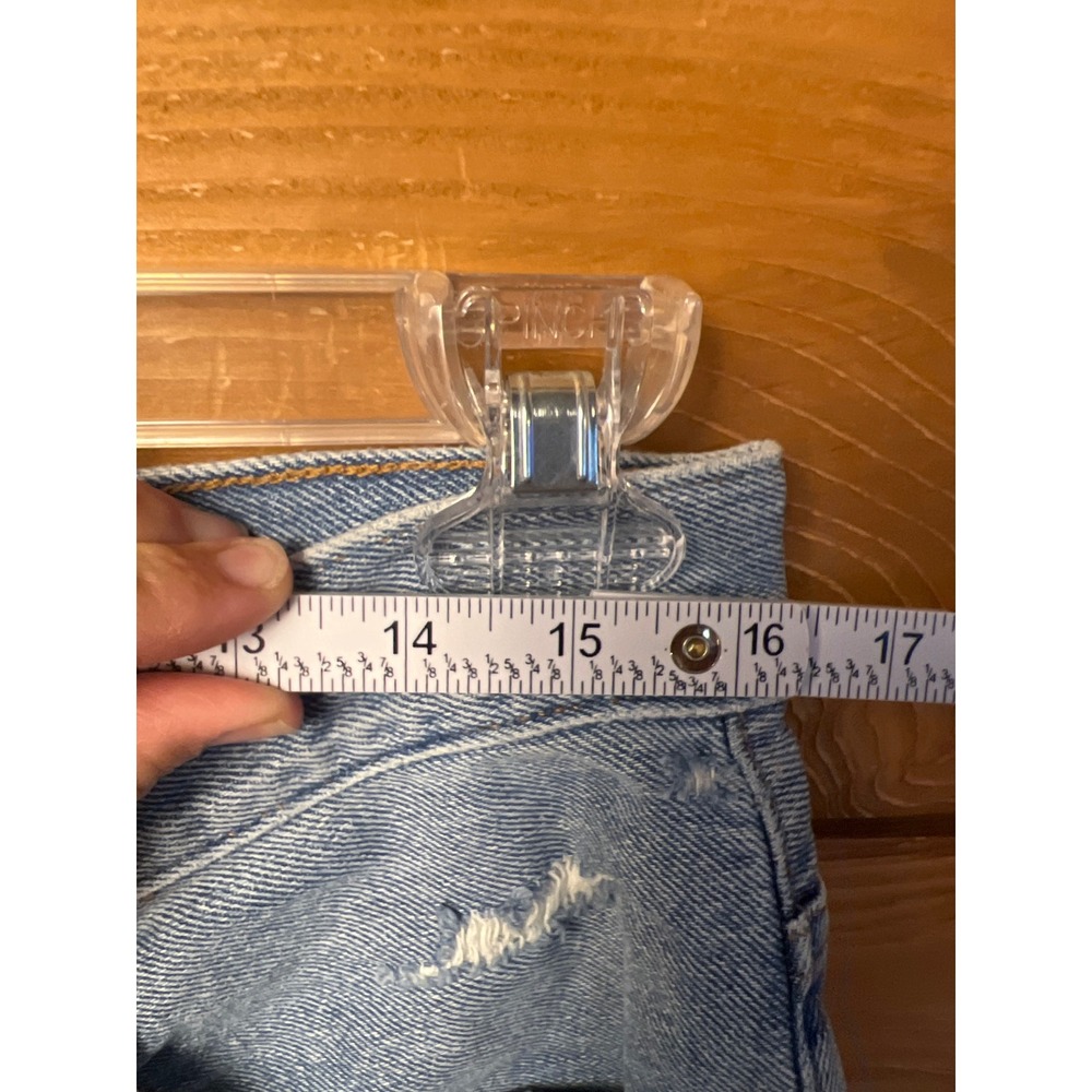 Madewell Light Blue Distressed Denim Jean Shorts - Picture 3 of 8
